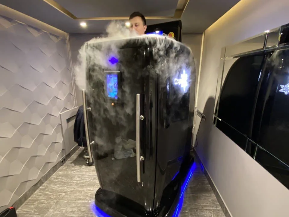 Cryotherapy and cold plunge: A few minutes in a cryotherapy chamber or an ice bath, listed by several longevity-first towers.