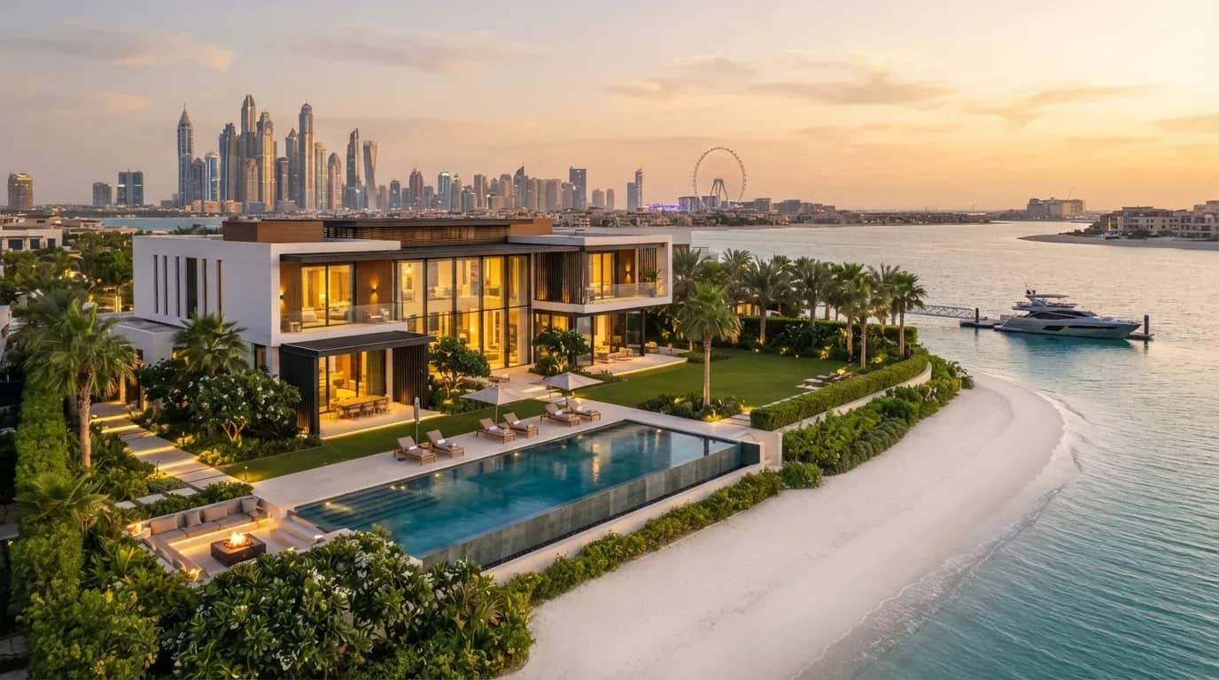 Palm Jumeirah service area and map orientation