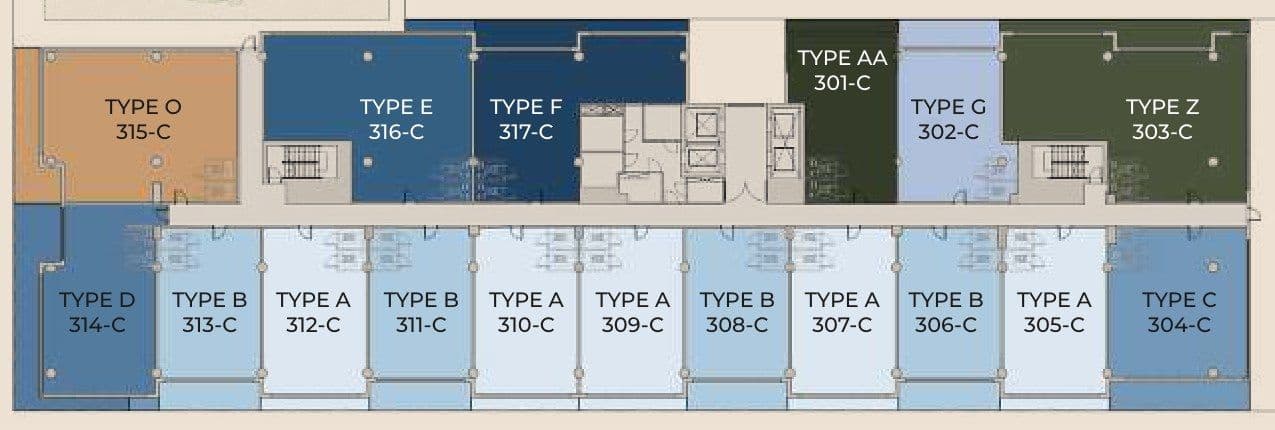 The Yards Plaza - Block C, level 3 · 17 offices around the core